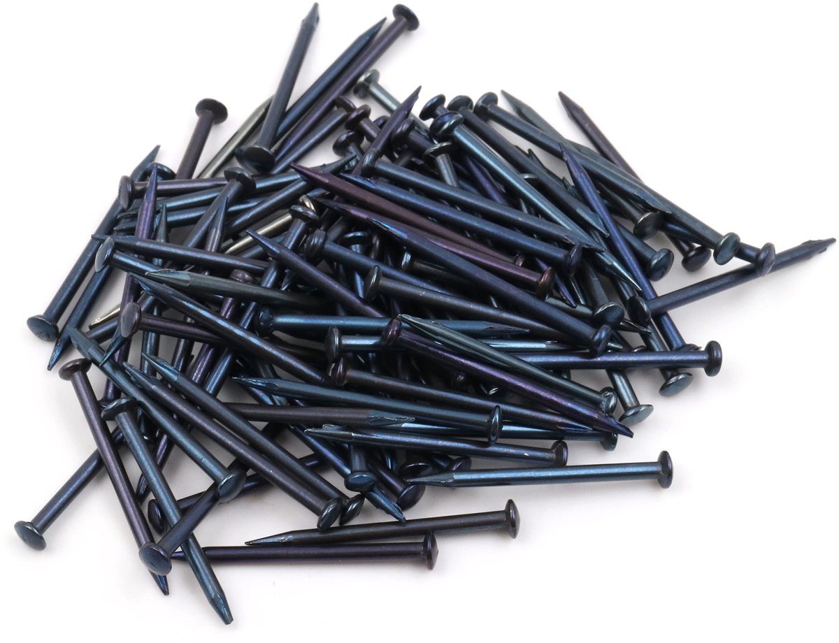 100x Stalen Pennen 2,0 mm x 23 mm Blauw Lenskop