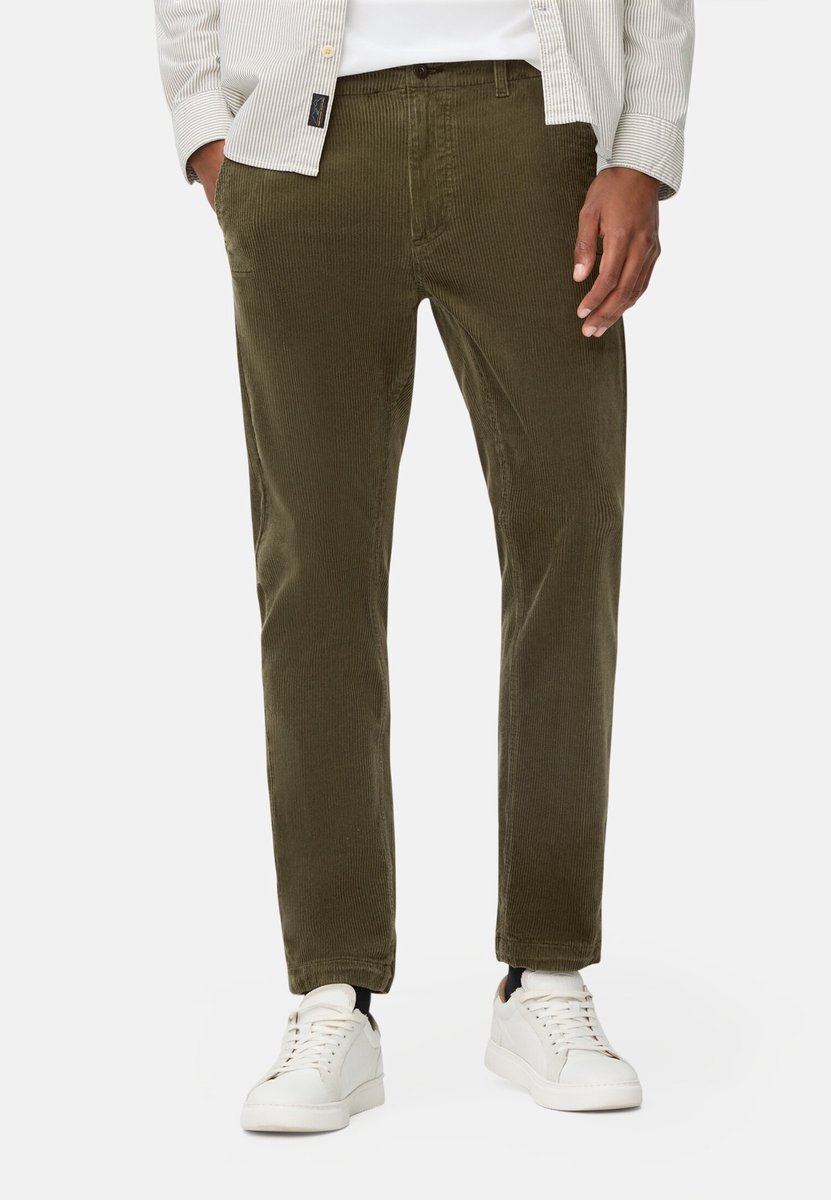 camel active Regular fit chino broek van corduroy - Maat menswear-33/30 - Bosgroen