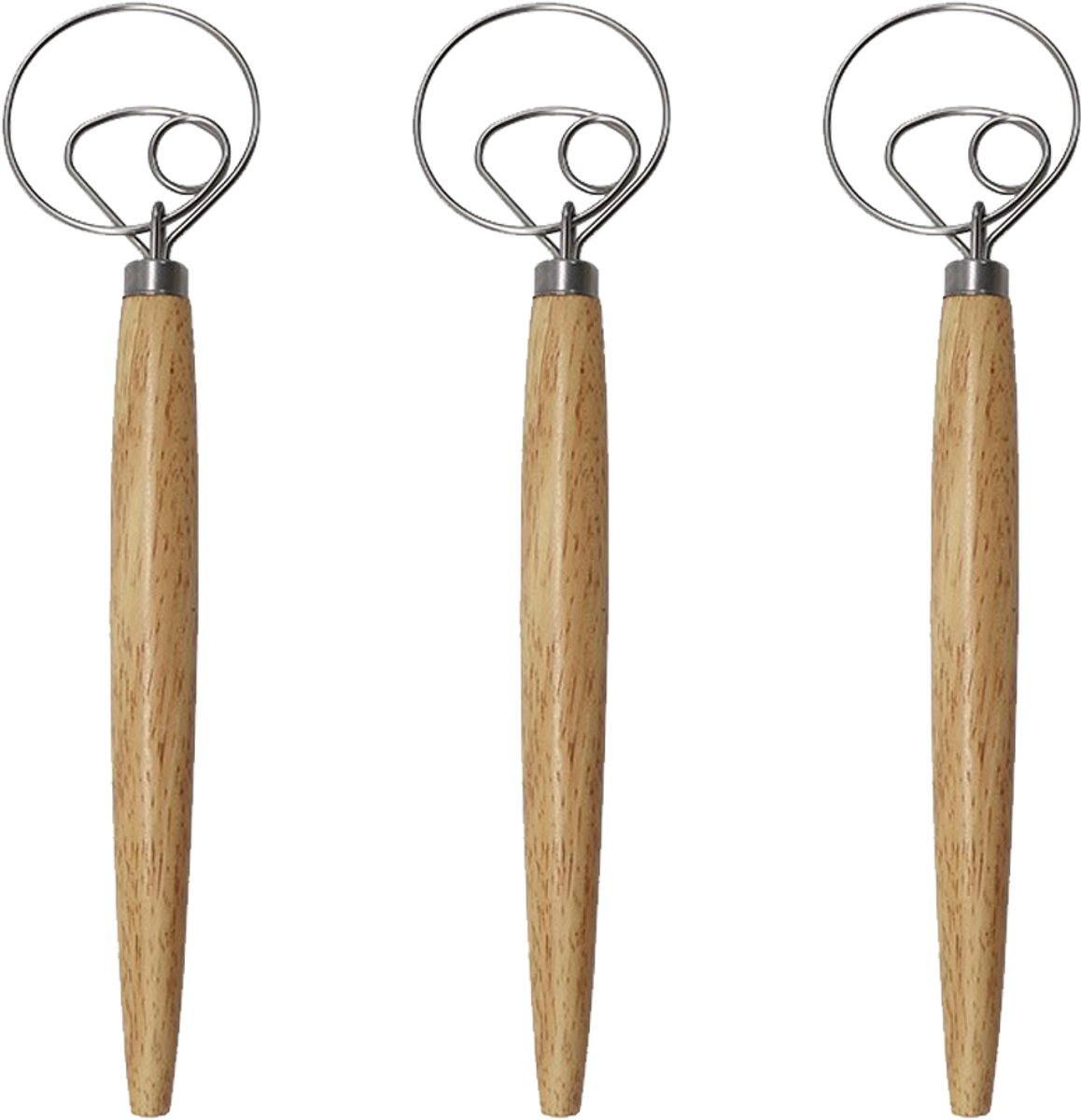 Deegklopper - Deegmes - Roestvrijstalen Lightweight Ontwerp - 3 Stuks - Thuisbakkers Zilver