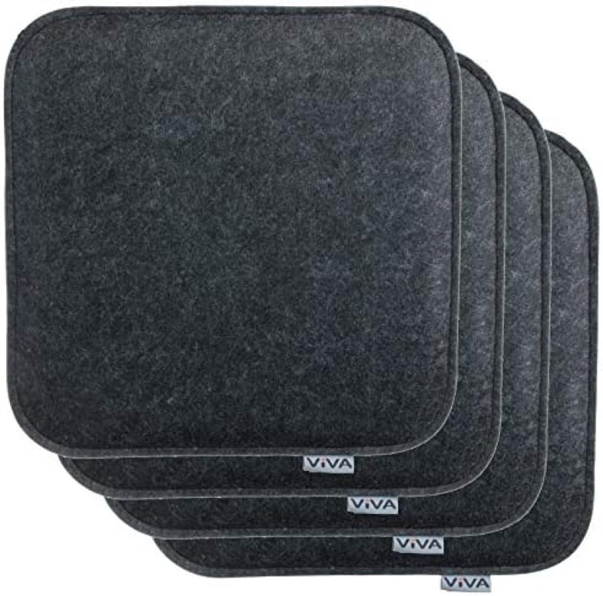 PromoHome 4-delige set vierkante viltkussens 35x35 cm - Slijtvaste binnen-buiten kussens