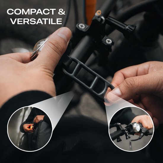 10-stuks Siliconen band voor fietsverlichting - Fietsband met vier gaten - Stuuraccessoire - Telefoonband voor op de fiets - Met S-vormige kunststof haak - Eenvoudig te installeren - Rekbaar - Voor fietsliefhebbers, fietsers en forenzen - Zwart — afbeelding 3