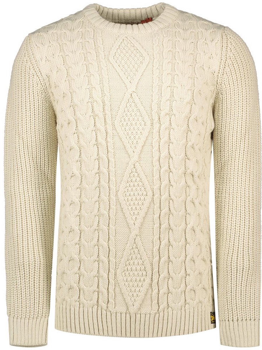 Superdry Jacob kabeltrui Heren Sweaters Creme