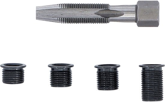 BGS 167 Bougieschroefdraad Reparatieset – M8 X 1,0 – 5-delige Set – Met HSS Tap En 4 Draadhulzen