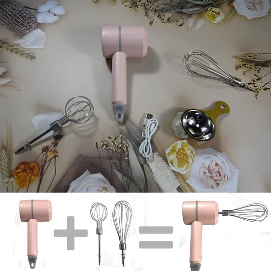 Draadloze handmixer met 3 snelheden en USB-oplaadfunctie van Merkloos — afbeelding 3