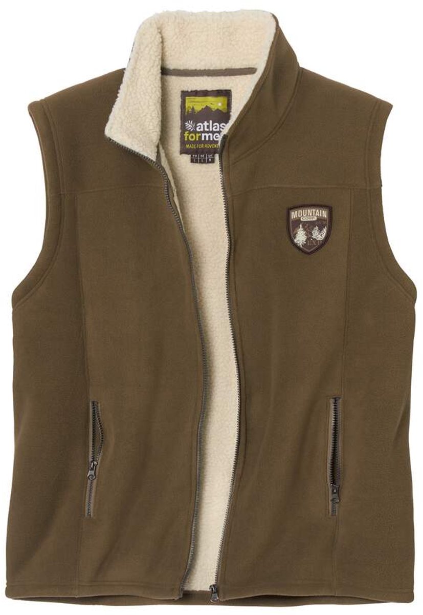 ATLAS FOR MEN - Bodywarmer van fleece met sherpavoering - Heren - Verkrijgbaar in grote maten - M