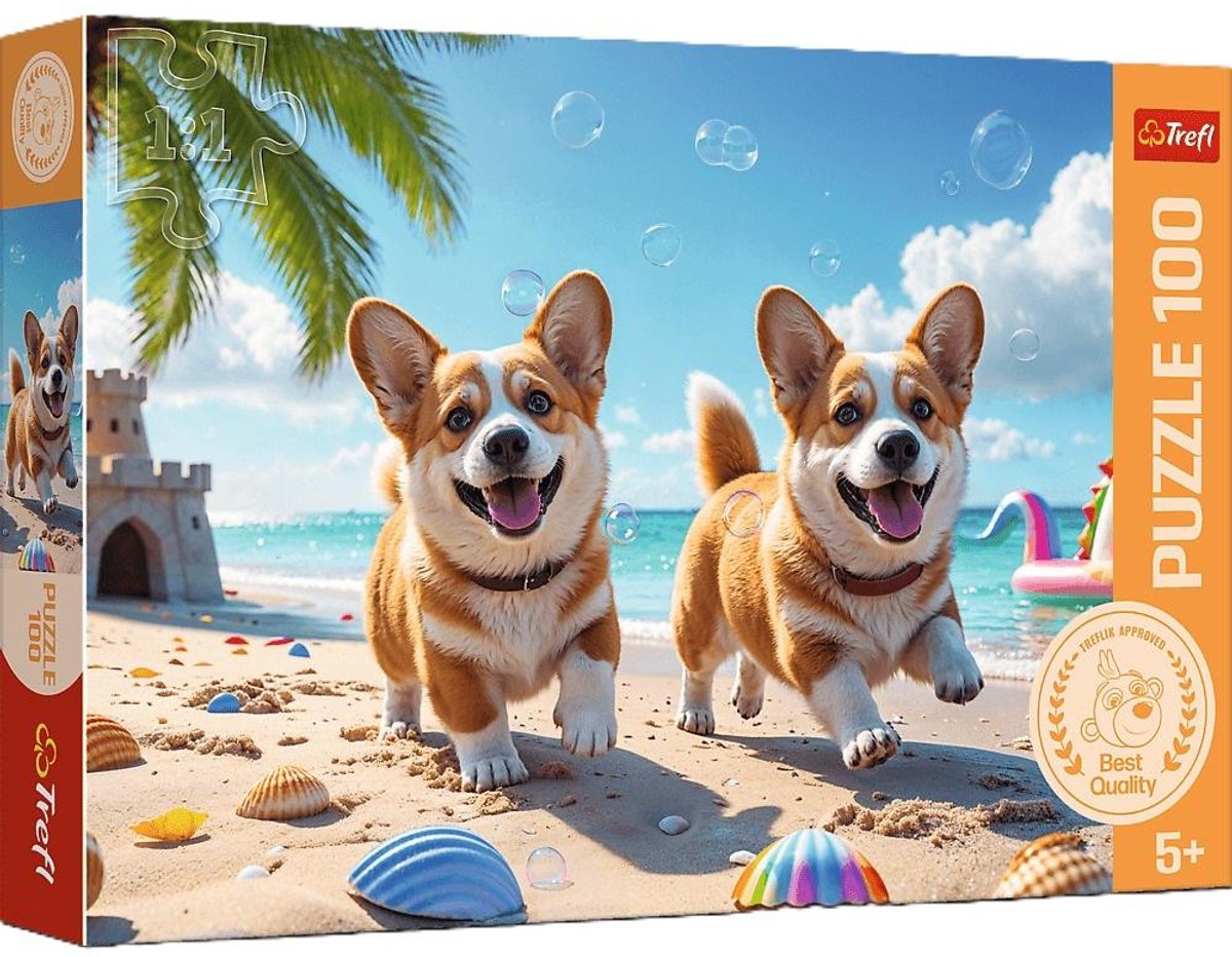 Puzzel Corgi hondje 100 stukjes - Puzzle Corgi - piesek 100
