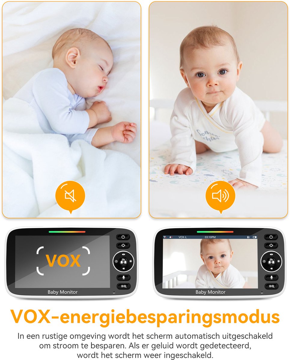 MAKURAZ Babyfoon met Camera en VOX-modus - afbeelding 2