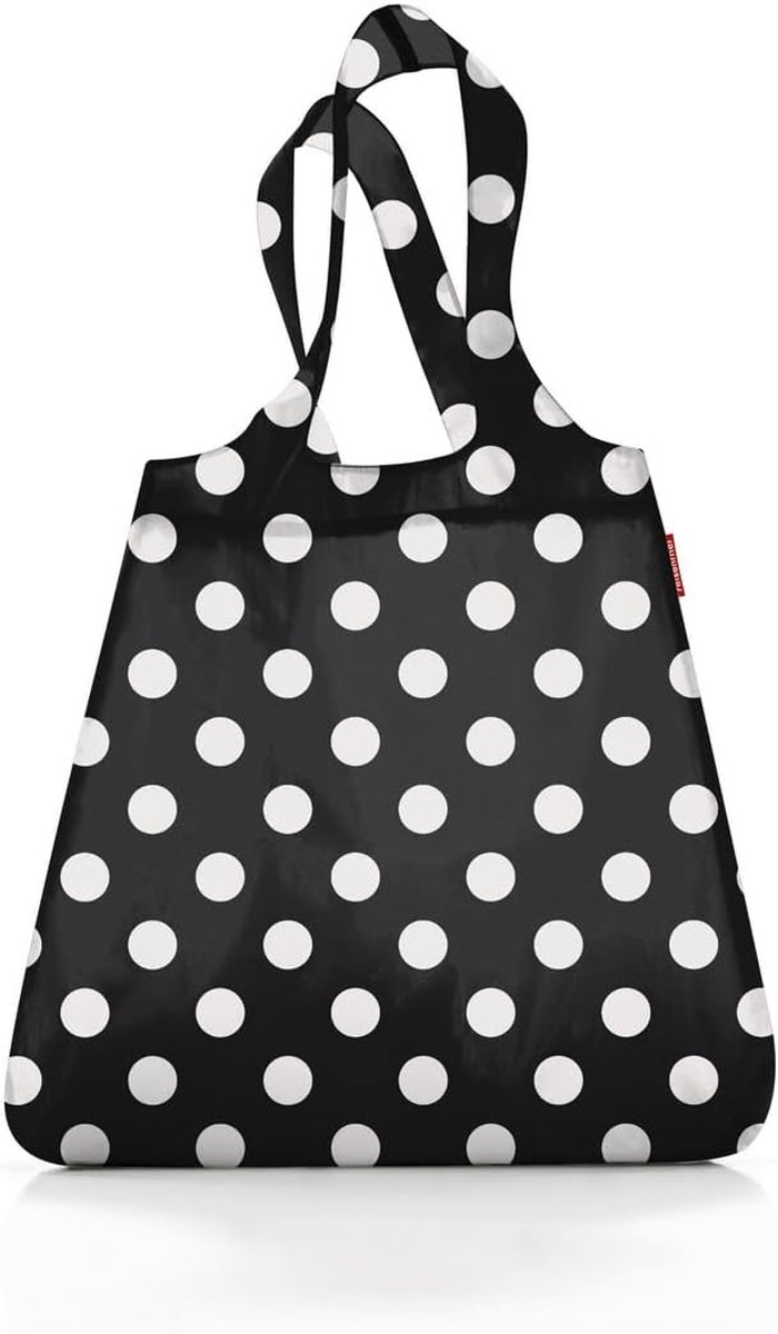 Opvouwbare shopper - Compacte rugzak voor boodschappen - Waterafstotend, stippen wit - 15L
