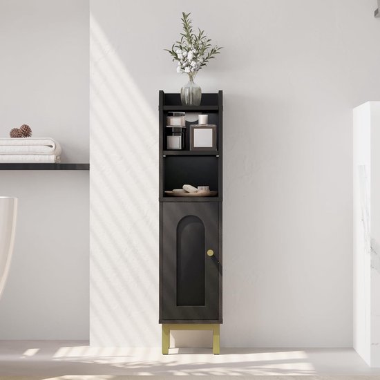 Kleine badkamer opslag hoek vloerkast met deuren en planken, dunne toilet ijdelheid kast, smalle bad gootsteen organizer, handdoek opbergplank voor papierhouder, 22 cm, 3 lagen