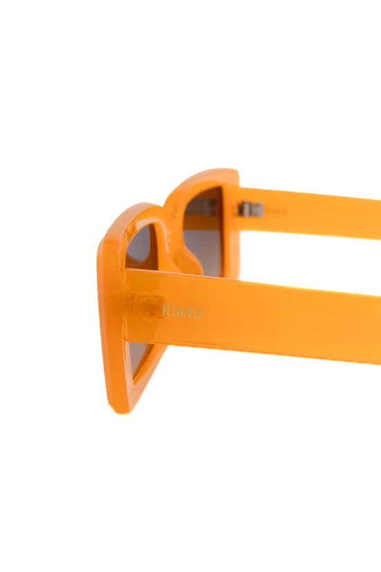 KIMU Zonnebril Y2K Rechthoek - Oranje Montuur - Bruine Gradient Glazen - Volwassenen Koningsdag Nederland Holland WK EK Olympische Spelen Koningsdag van Merkloos — afbeelding 3