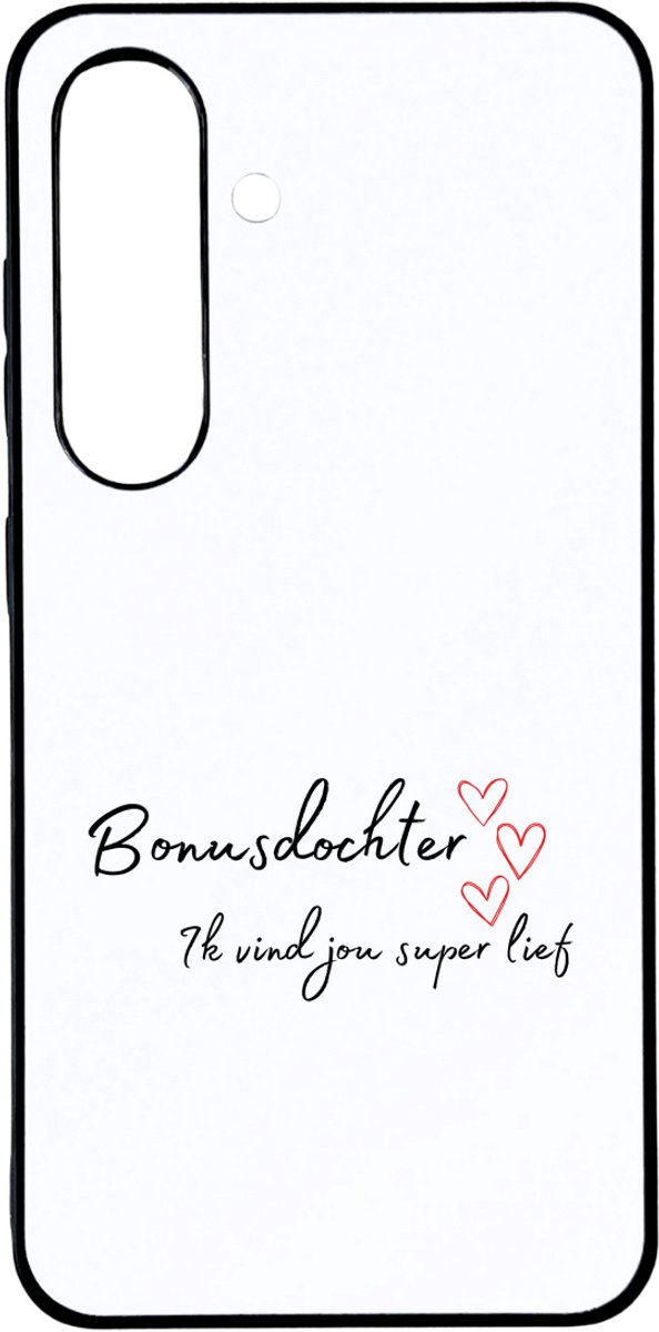 Hacebo® - bonusdochter ik vind jou super lief telefoonhoesje - Dochter - de liefste bonusdochter - telefoonhoesjes - verjaardag - cadeautje voor dochter - dochter artikelen - kado - geschenk - hoesje geschikt voor Samsung Galaxy S25