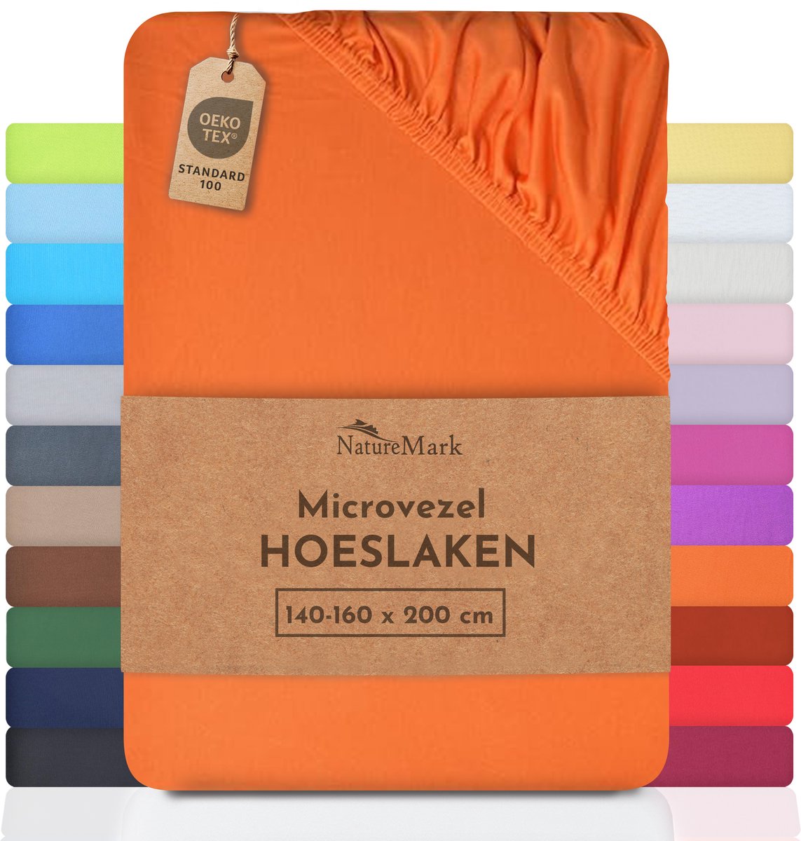 NatureMark Microvezel hoeslaken in vele maten en kleuren, Terracotta, foto 2