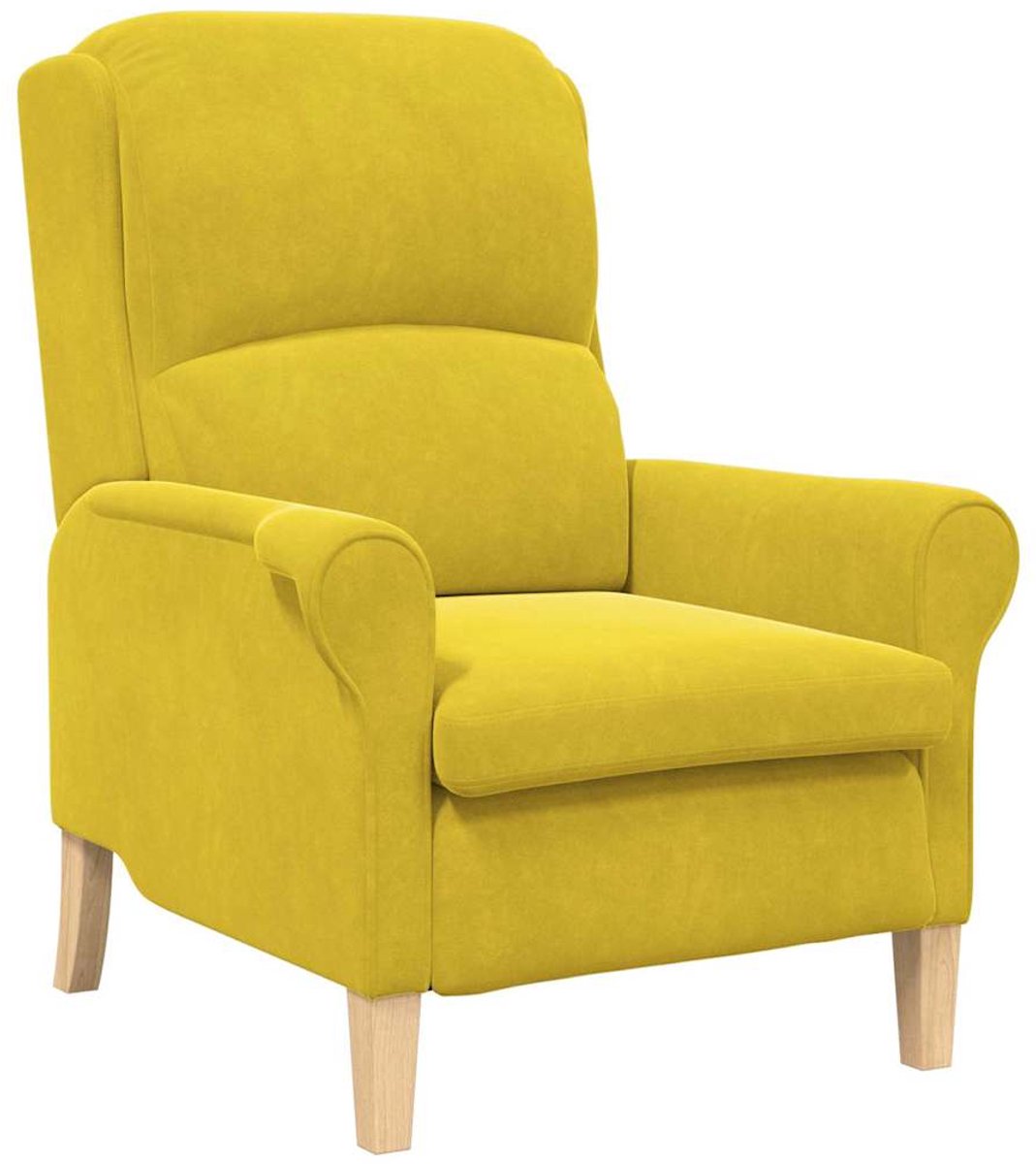 vidaXL Fauteuil - Geel - Fluweel