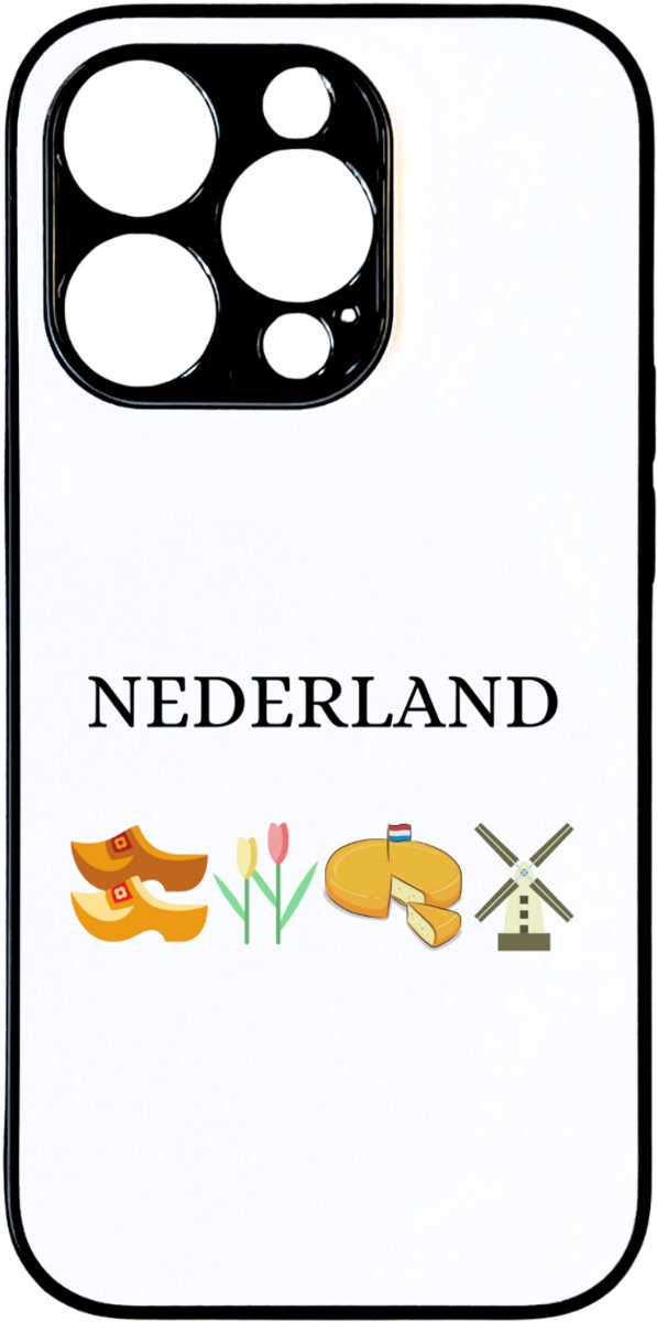Hacebo® - Nederland telefoonhoesje - Amsterdam - toeristen Nederlanders - telefoonhoesjes - Rood wit blauw - Holland - cadeau - kado - hoesje geschikt voor iPhone 14 Pro