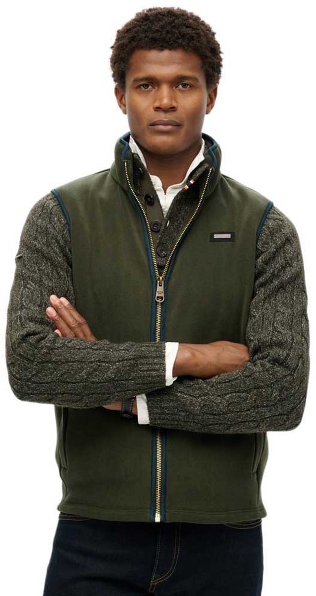 Superdry Estate bodywarmer van fleece Heren Gilets Groen