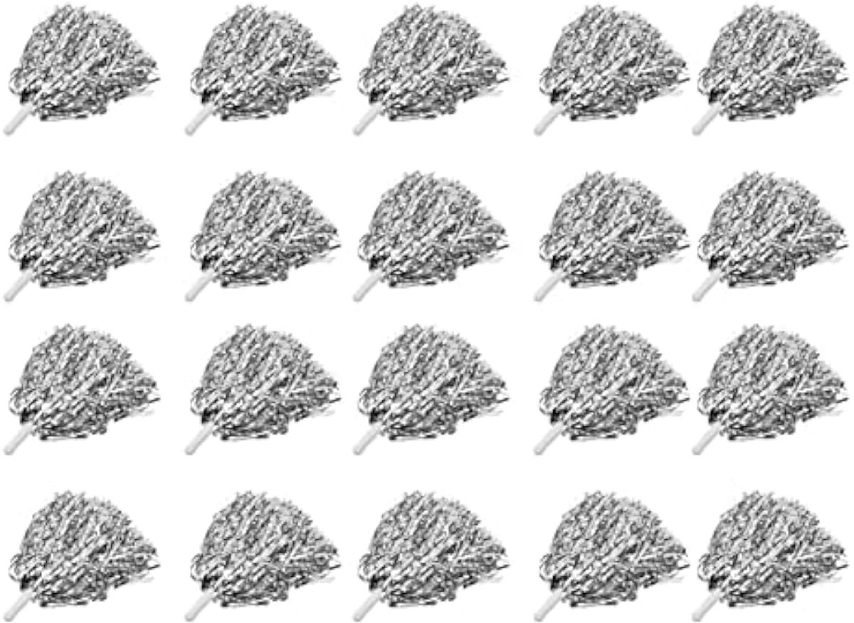 20 metalen cheerleading pompons voor kinderen, 30 cm, pluizig, filmteam, dans, sportfeest (zilver), zilver, één maat, zilver, één maat