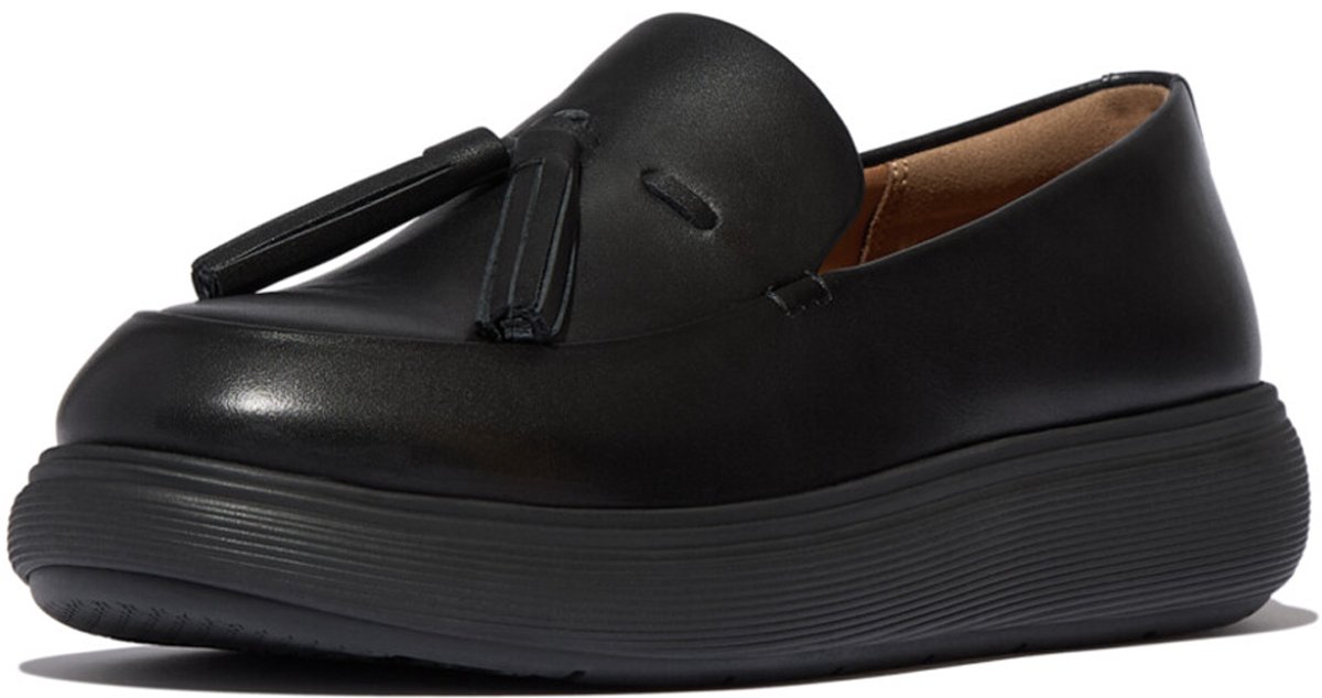 FitFlop IQ-Comff Tassel Leather Loafers ZWART - Maat 37