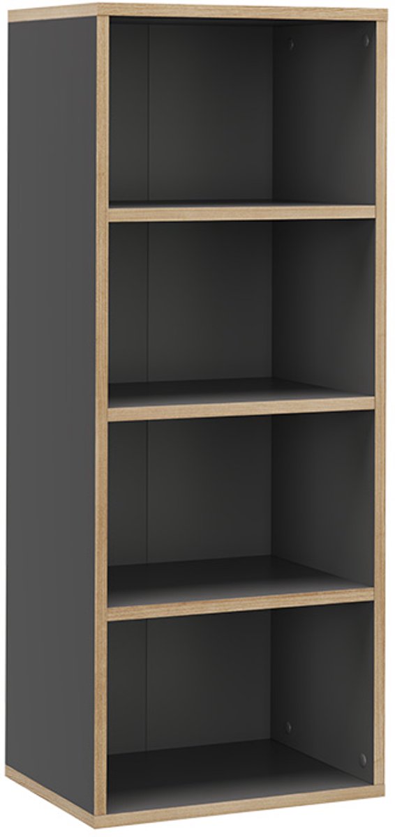 Vicco Tetrix Boekenkast – 40 x 100 cm met 4 compartimenten Antraciet