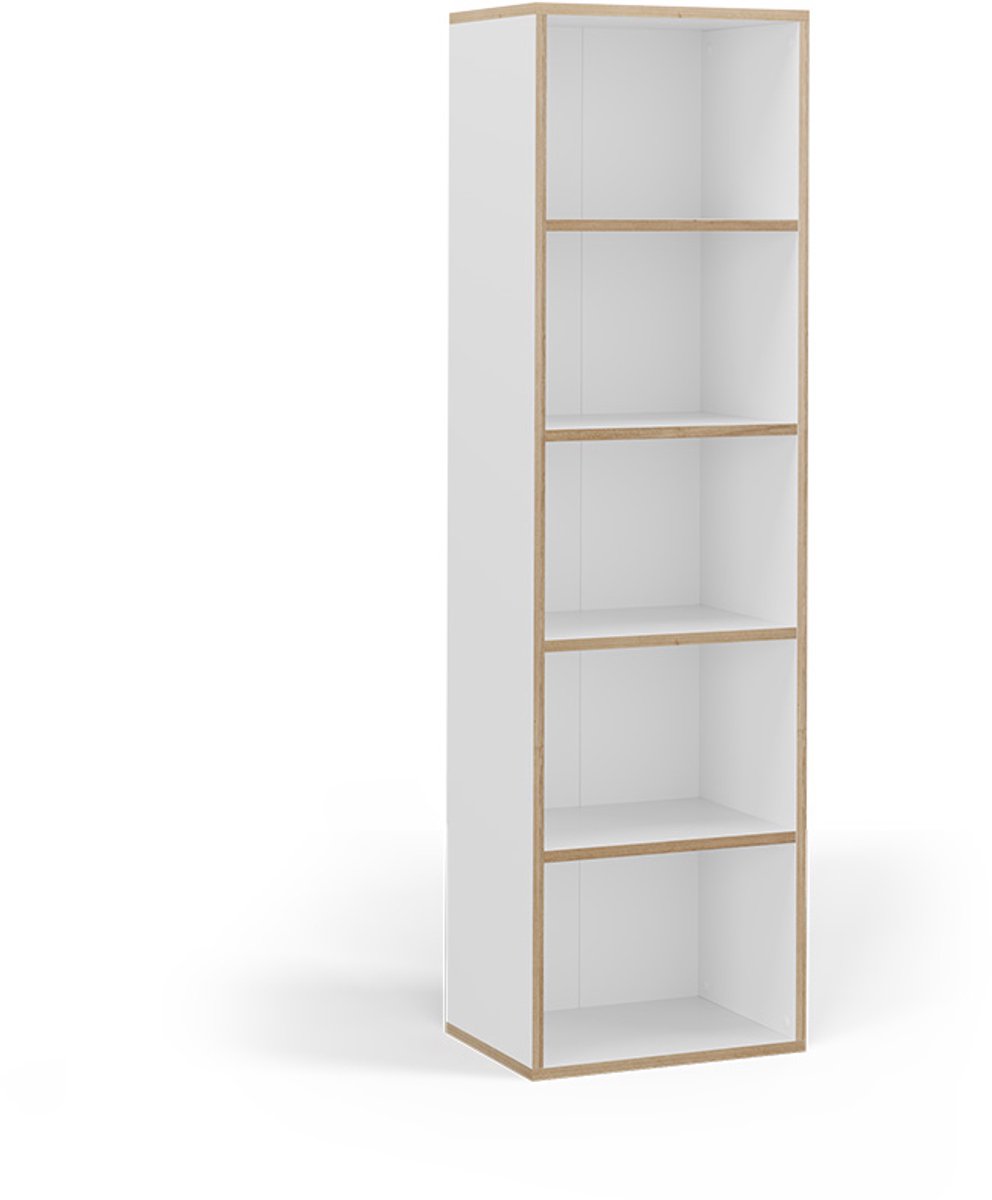 Vicco Tetrix Boekenkast – 40 x 140 cm met 5 compartimenten Wit