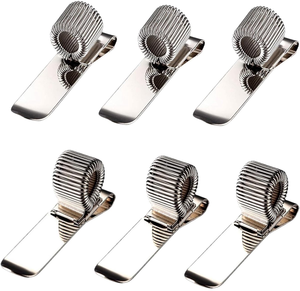 Pennenclip - Roestvrij staal met 3 horizontale en 3 verticale clips - Voor thuis, kantoor, artsen, verpleegkundigen en piloten - Zilver