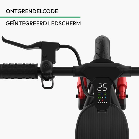 Wispeed - Airo V16 - Elektrische Step - 60km bereik - Dubbele vering - 25 km/u - 700W Motor - 10” Luchtbanden - LED Display - Schijfrem - Zwart