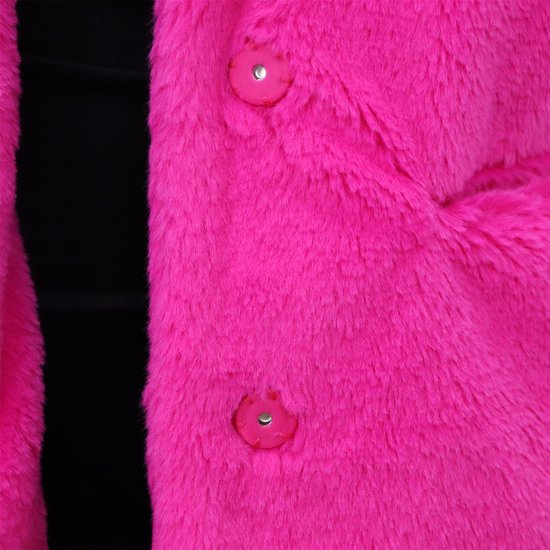 Manteau en fausse fourrure rose Joya Kids pour Adultes | Manteau de Bont pour femme | Mauvais manteau de fourrure de proxénète | Chaud et doublé | Avec Boutons-pressoirs et poches | Déguisements | Costume d'Halloween et de Carnaval | Taille L