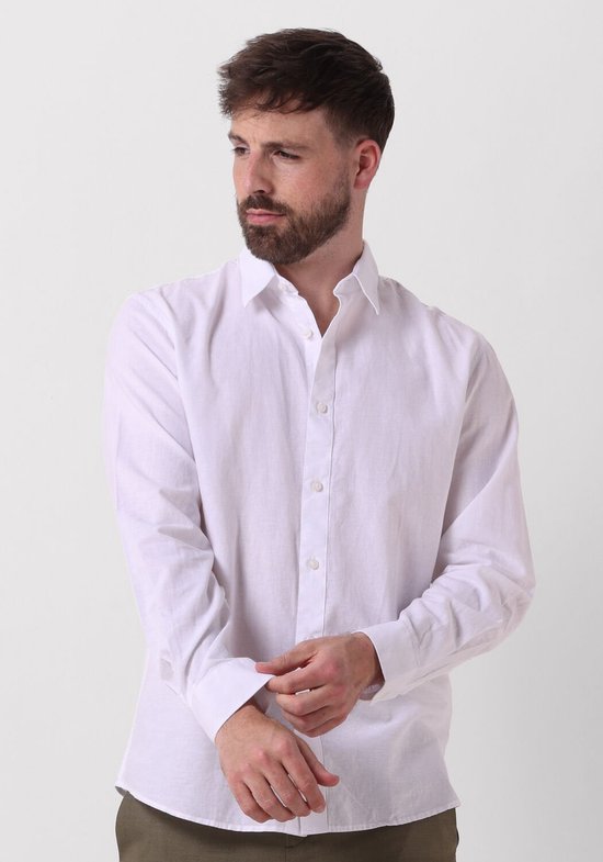Selected Homme Heren Overhemd SLHSLIMNEW-LINEN slim fit Wit XL Volwassenen