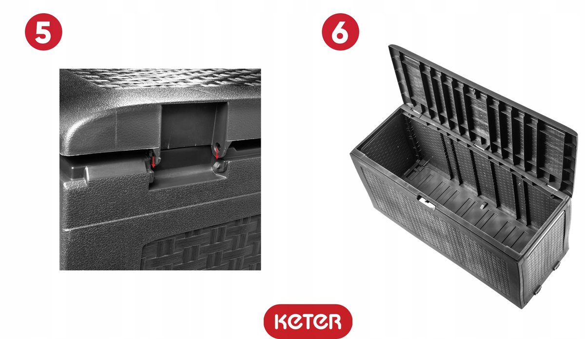 Keter Samoa Coffre de rangement - 270 L - 117x45x57 cm - Graphite