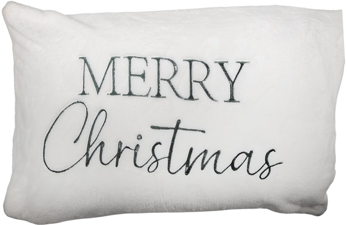 Clayre & Eef Kussenhoes 35x50 cm Wit Polyester
