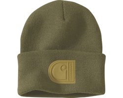 Carhartt Knit Cuffed C Patch Beanie 107190 Dark Bronzed Green
