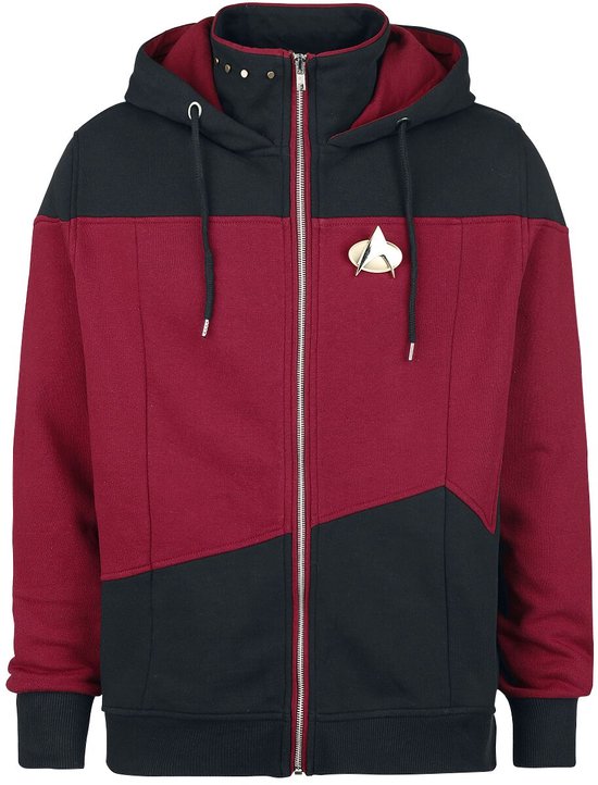 Star Trek The Next Generation Heren Vest met capuchon - rood/zwart - S