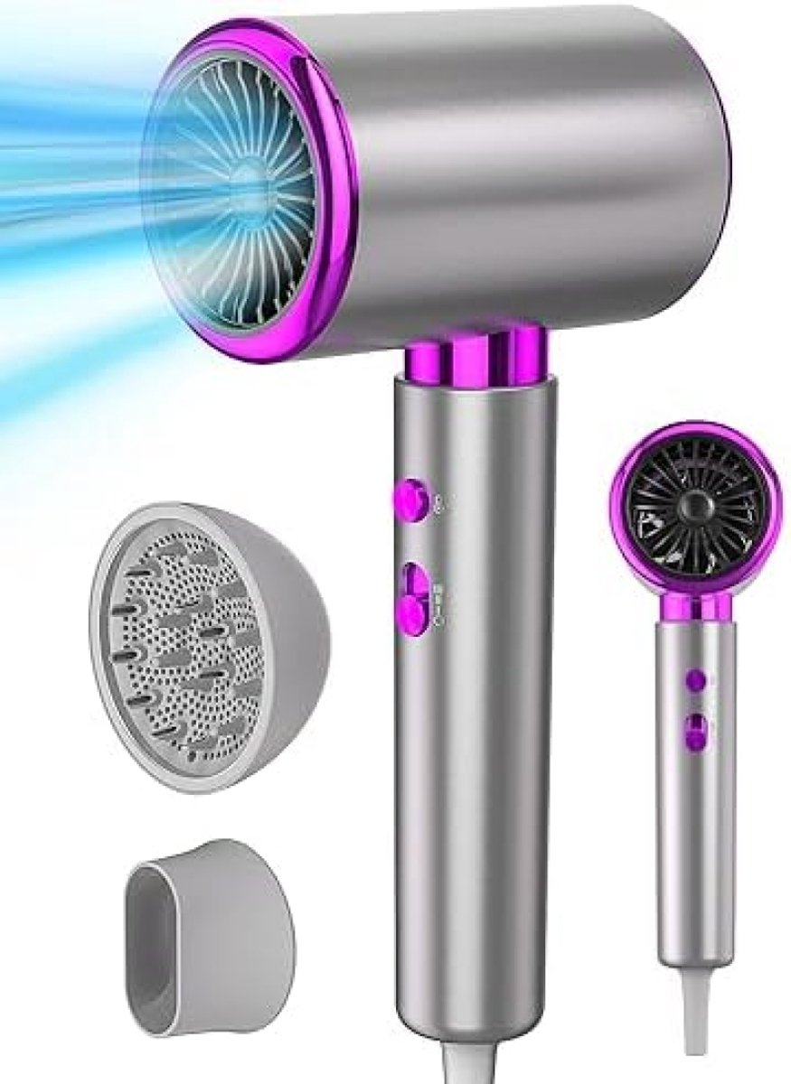 Ionische Föhn 2400W Professionele Haardroger met Diffuser en Concentrator - 3 Temperatuurstanden en 2 Snelheden - Oververhittingsbeveiliging - Geschikt voor alle Haartypes - Reisvriendelijk Ontwerp