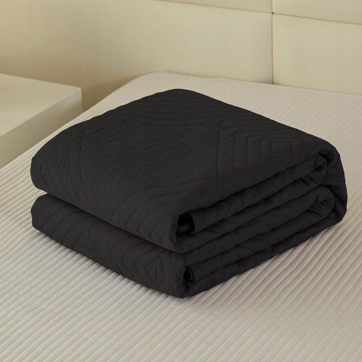 Grijze Gewatteerde Dubbelzijdige Bedsprei 200x220 cm