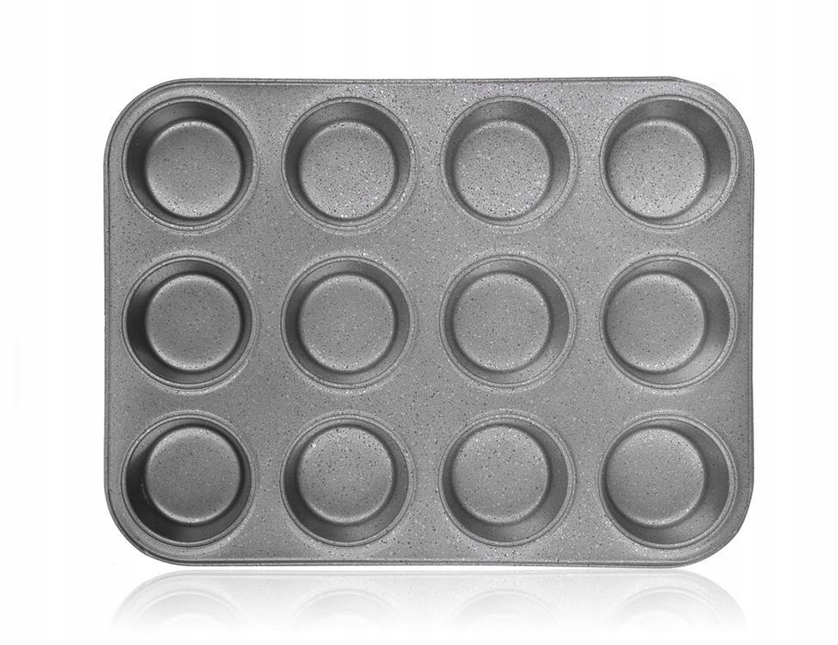 Bakvorm voor 12 Muffins en Cupcakes - Antiaanbaklaag