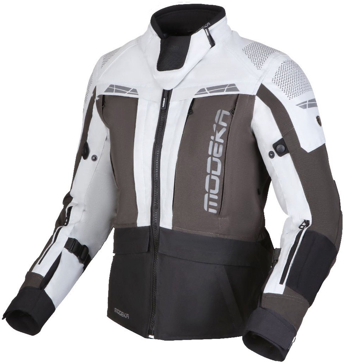 Modeka Hydron Lady Jas Lichtgrijs Donkergrijs Zwart - Jas