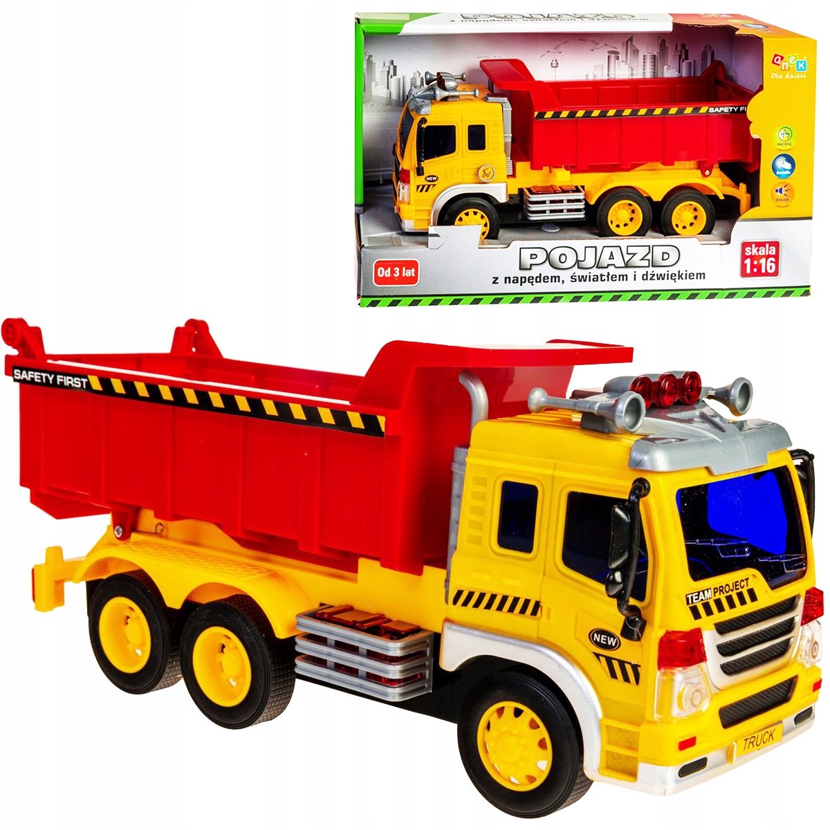 Grote Kiepwagen Speelgoed 1:16 met Licht & Geluid, 3+