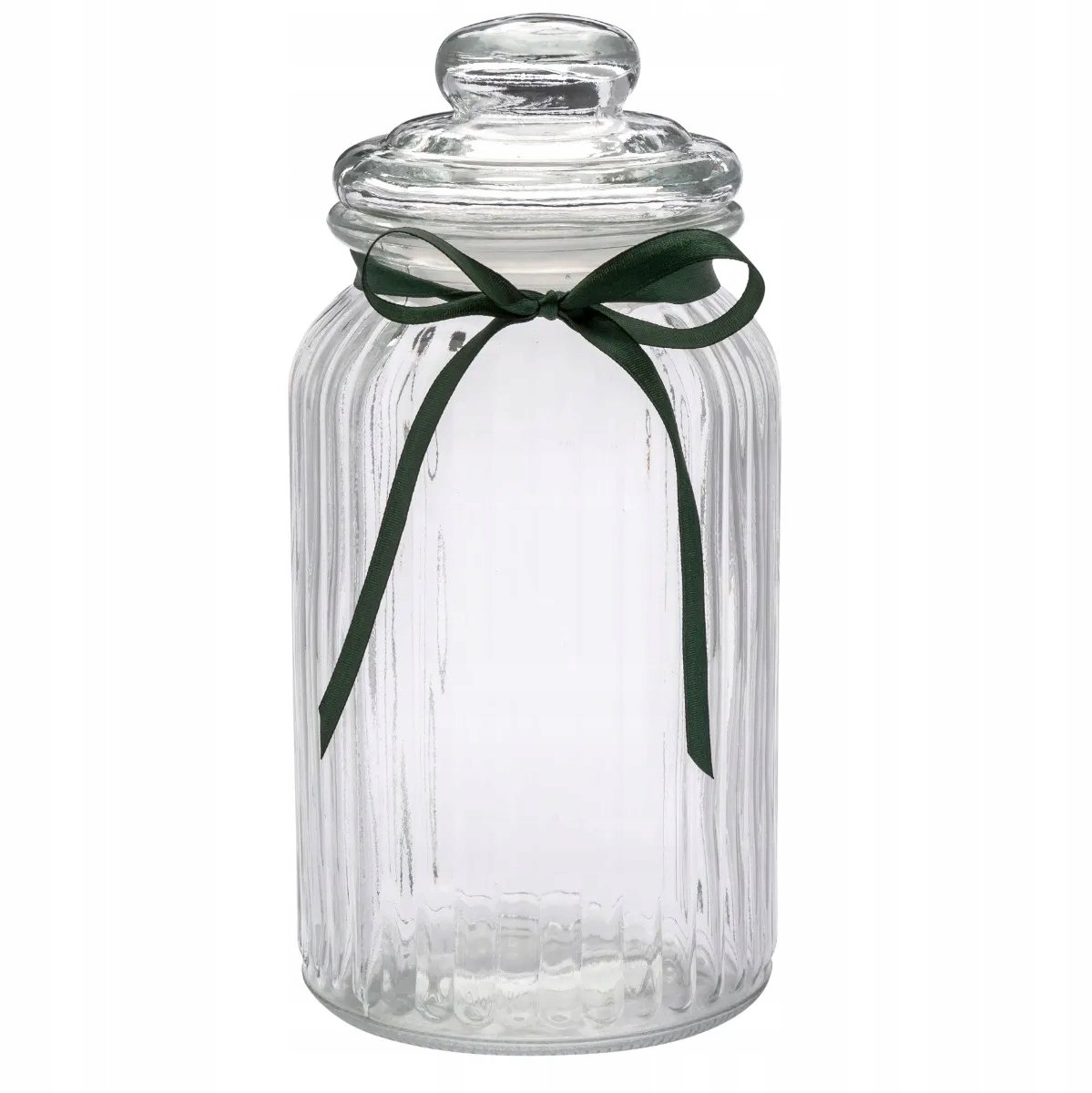 Altom Design Glazen Pot met Strik - 1,25L voor Koffie, Thee & Kruiden