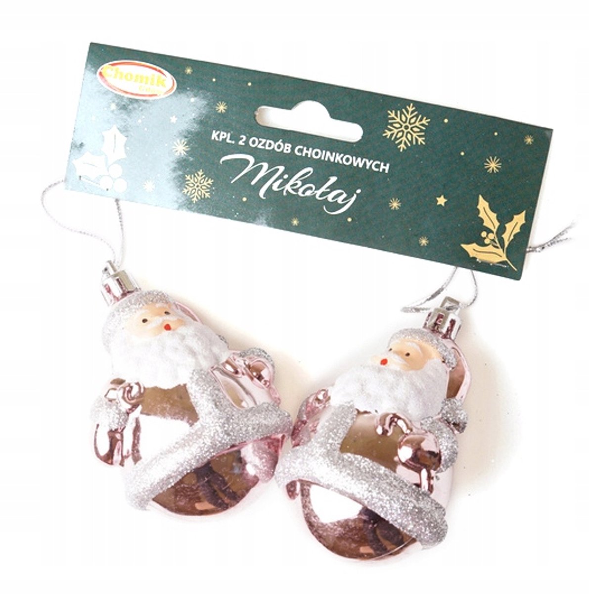 Kerstballen Kerstman 8 cm - Set van 2 - Feestelijke Decoratie