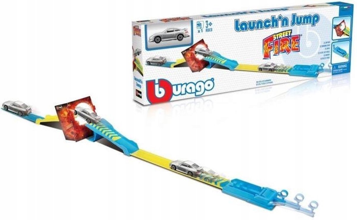 Bburago Street Fire Launch Set 1:43 - Auto met Lanceerder