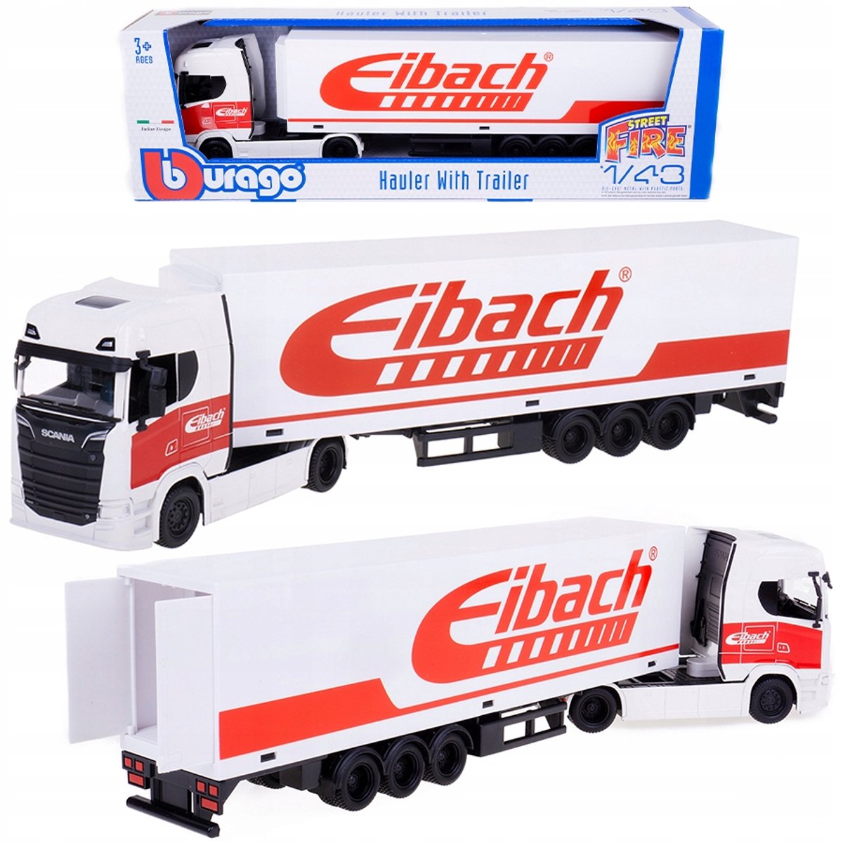 Bburago Scania Truck & Trailer Model 1:43 - Metaal en kunststof