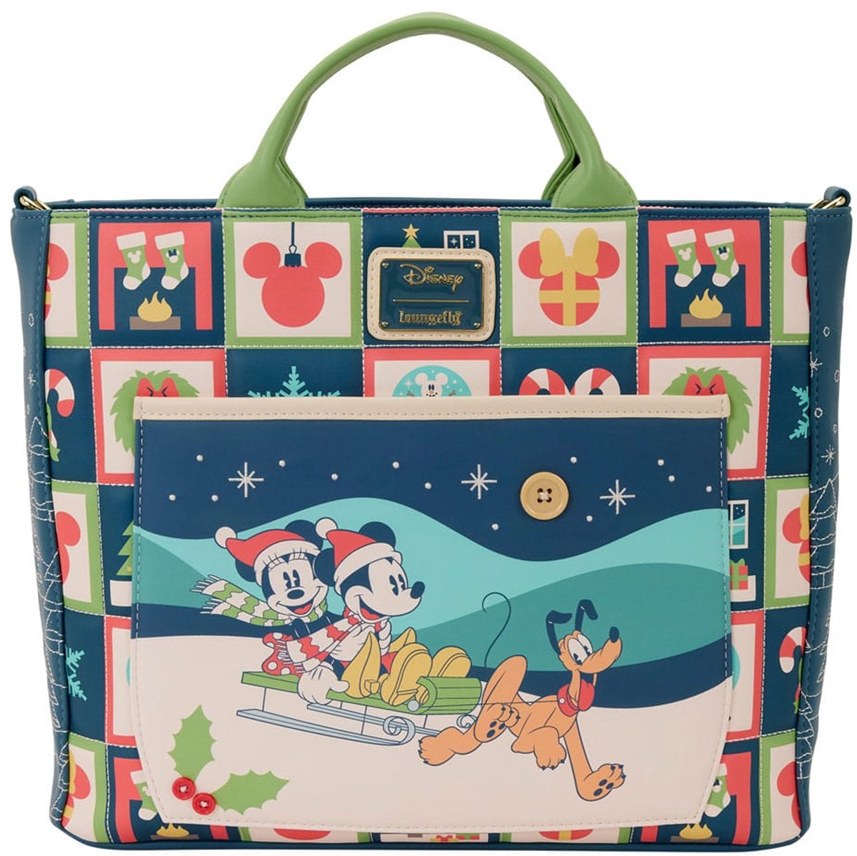 Disney Loungefly Convertible Tote Bag Disney Mickey and Minnie Holiday