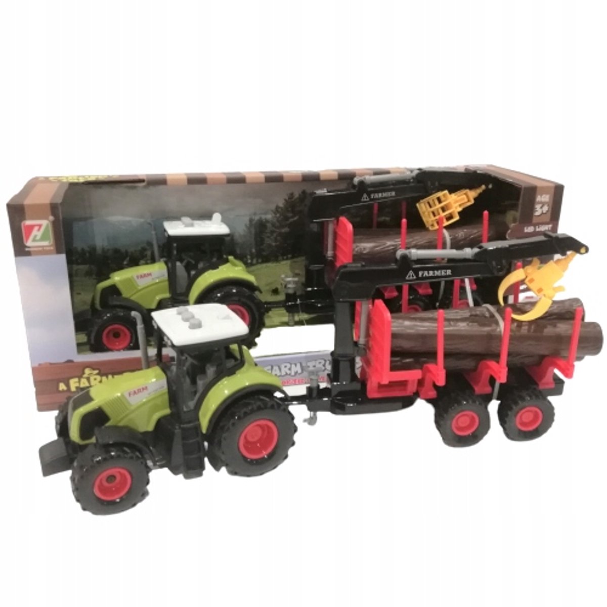 Grote Boerentraktor met Aanhanger - Licht & Geluid