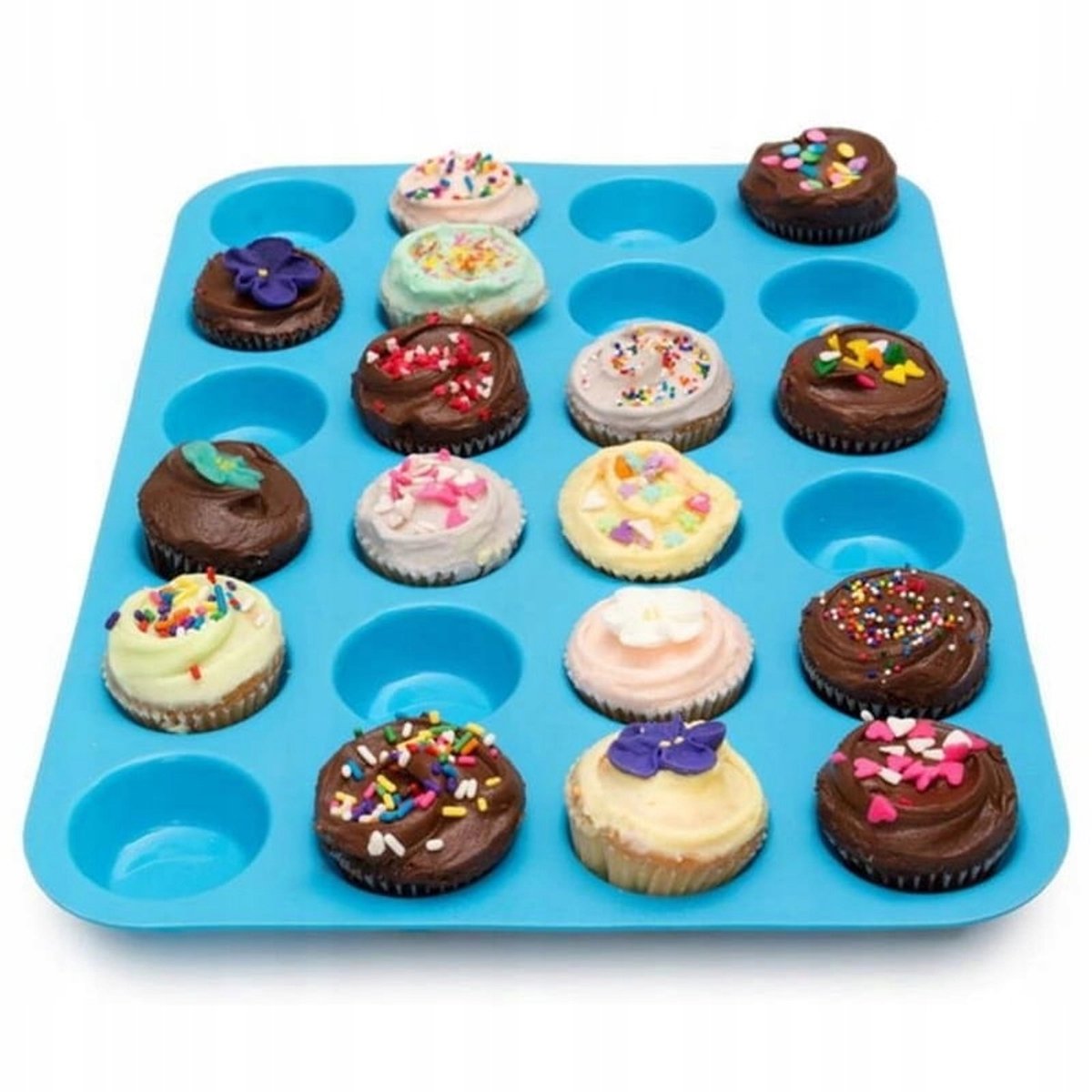 Siliconen Muffinvorm voor 24 Cupcakes - Flexibel & Vaatwasmachinebestendig