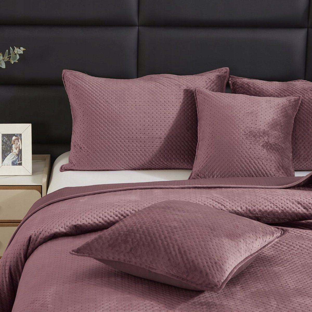 Luxe Velours Plaid 80x160cm Maya - Poederroze Geometrisch