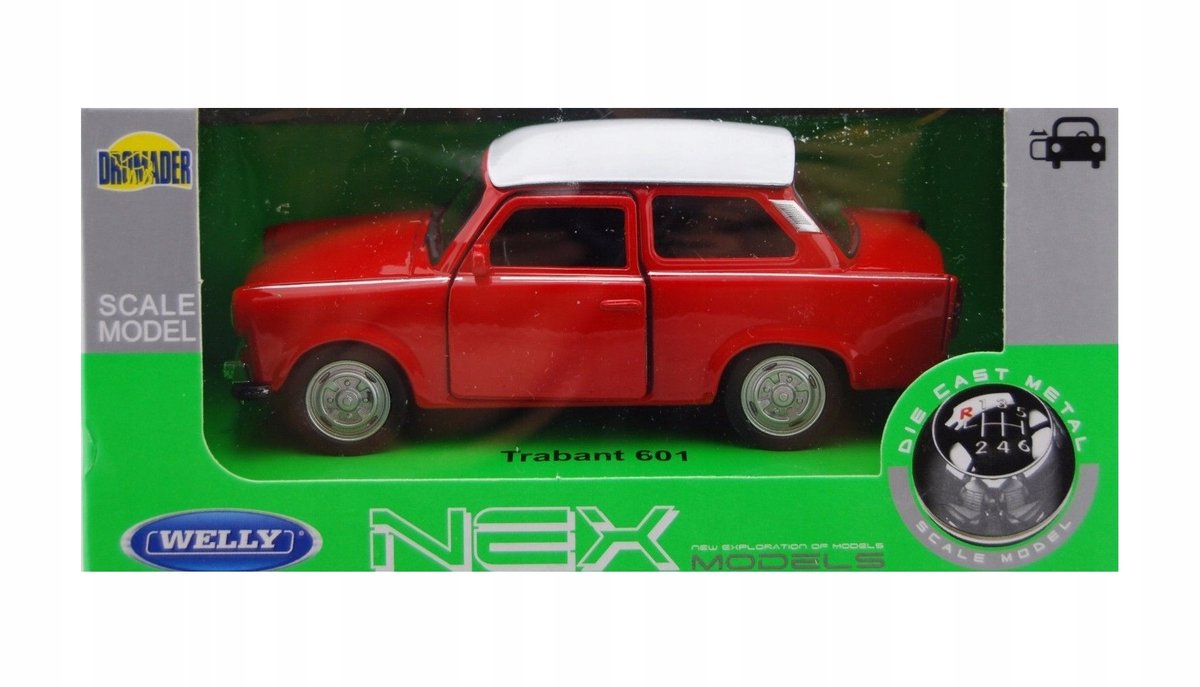 Welly Trabant 601 Modelauto Schaal 1:34 Metaal Rood/Wit