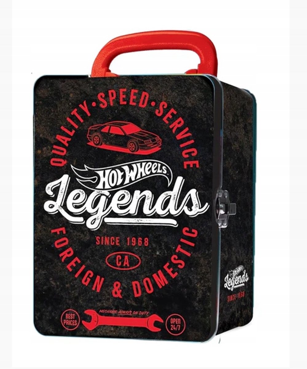 Hot Wheels Collection Blik Vintage Zwart - Opbergruimte voor 18 auto's