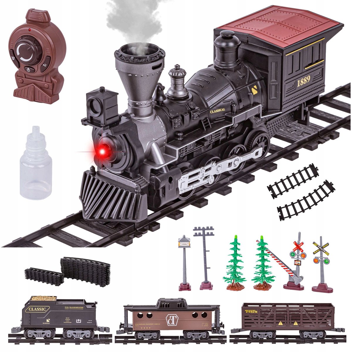 RC-stoomtrein met 3 wagons en 2,4 GHz afstandsbediening