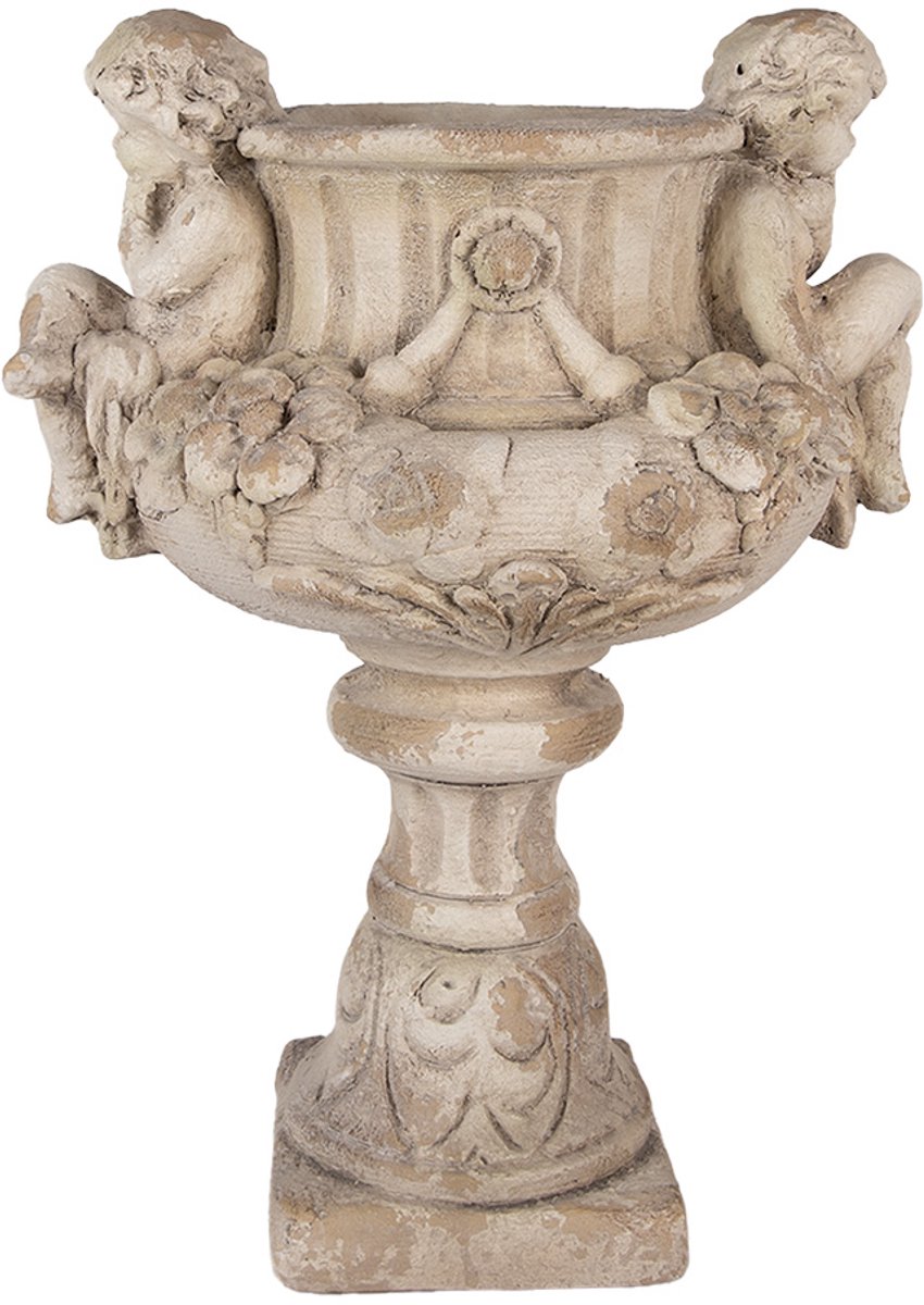 Clayre & Eef Bloempot 40x32x55 cm Beige Keramiek