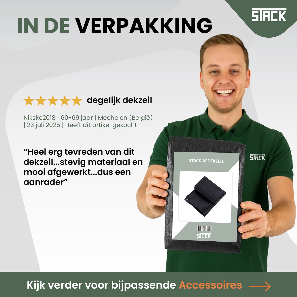 STACK® Sterk Afdekzeil - 3x4m - Zwart - 100G/M2 - Waterdicht Bouwzeil & Zeildoek - Zeil Met Ringen - Beschermhoes & Afdekhoes voor Zwembad,Tuinset, Tuin Meubelen,Motor,Scooter,Fietsen,Aanhangwagen,Scootmobiel,BBQ accesoires - Auto Hoes Bescherming — afbeelding 7