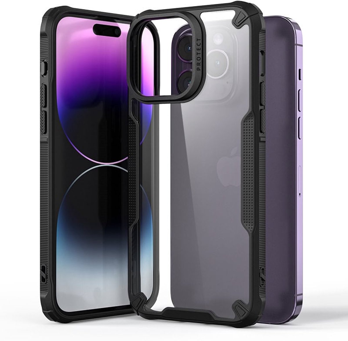 Fonu Hybrid X geschikt voor iPhone 16 Pro Max hoesje - Stevige Bumpers - Doorzichtige hoes